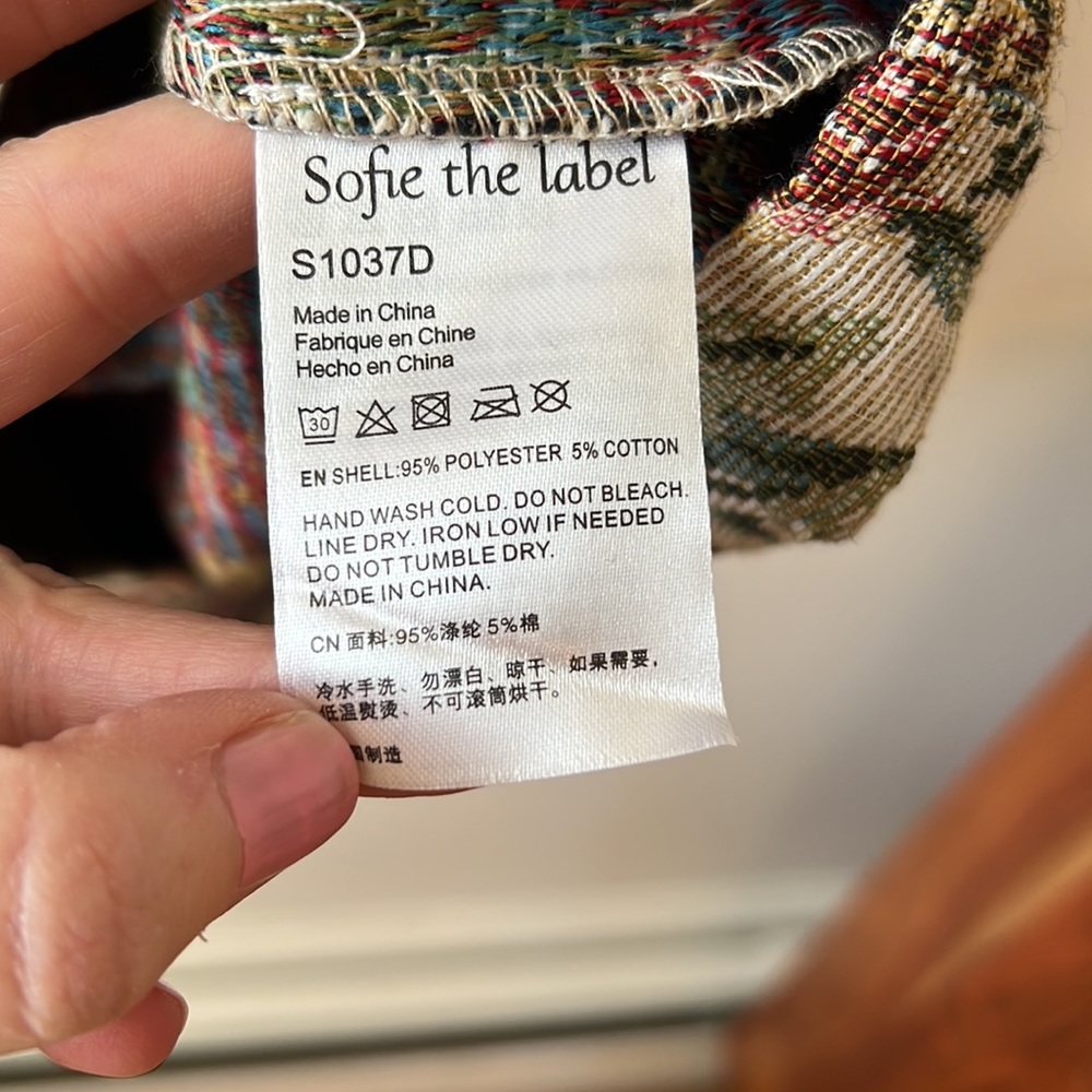 Sofie the Label Tapestry Puff Sleeve Babydoll Style Mini Dress. Size Small. - Picture 6 of 14